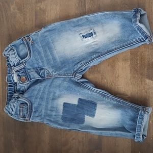 Distressed girlfriend fit baby jeans